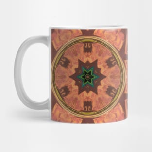 Mosaic Kaleidoscope Flower Green Yellow and Pink Mug